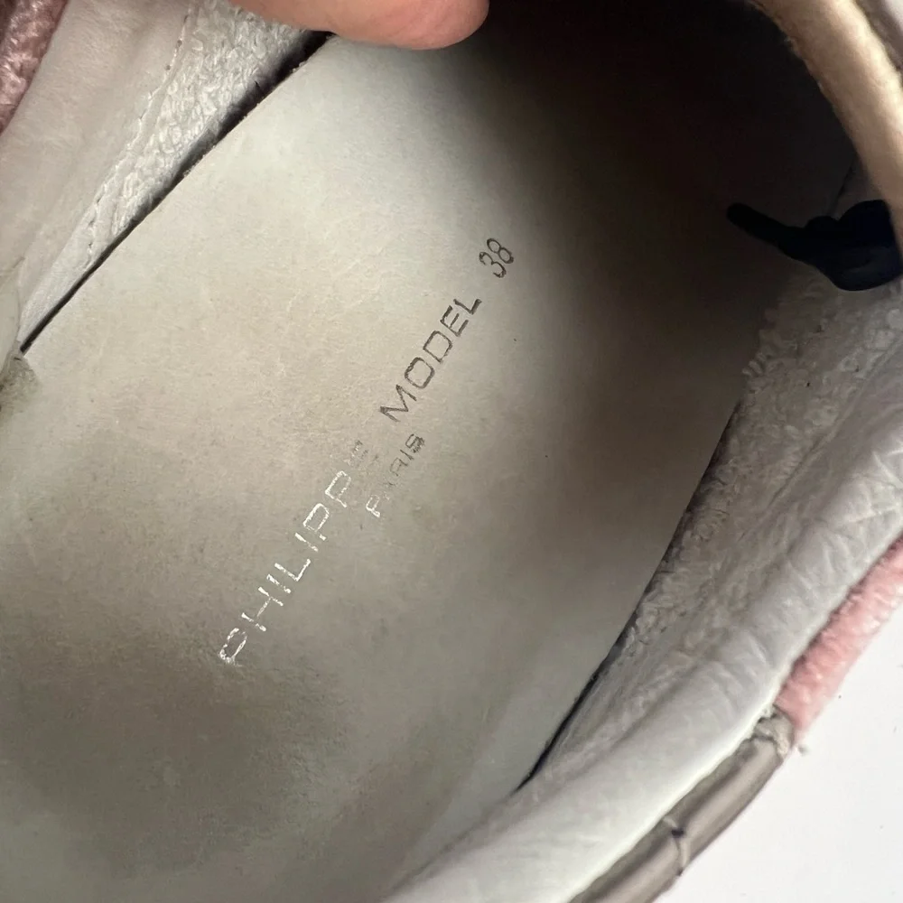 Philippe Model Blush Pink Metallic Accent Sneakers